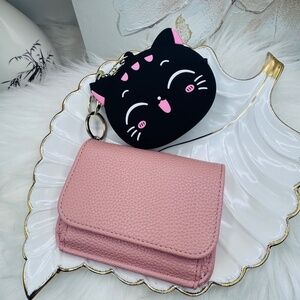 Pink Wallet and a Silicone Cat coin purse